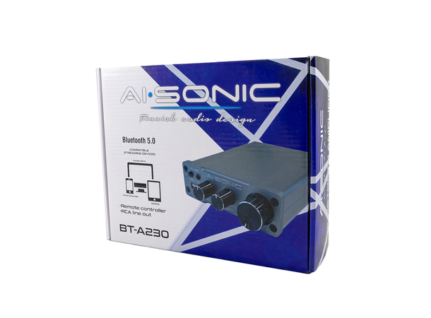 AI-Sonic BT-A230 230V Bluetooth forst. For garasje, hytte osv, 230V, 12/24V DC