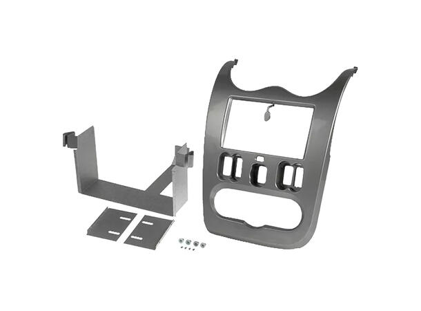 2-DIN monteringsramme - Sølv Dacia Duster/Logan/Sandero (2010-2013) 