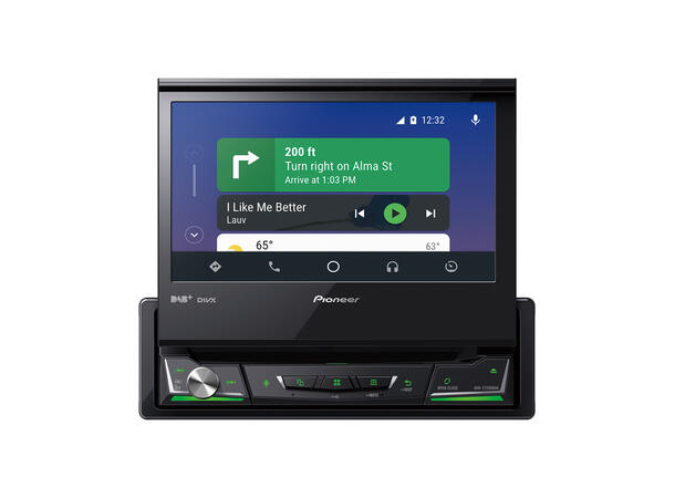Pioneer AVH-Z7200DAB Flip-ut, DAB+, BT, 3 linje ut, Carplay++ 