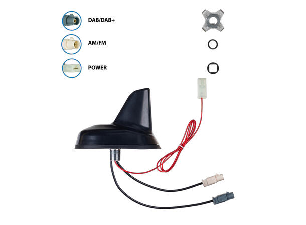 ATTB Takantenne DAB+ / FM Haifinne. Uten kabler 