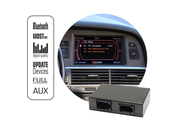 ConnectED Bluetooth Audio/AUX adapter Audi m/MMI2G (High/Low) 