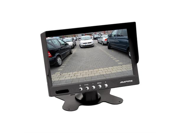 Ampire universal 7" skjerm 2xRCA inngang. 12V-24V 