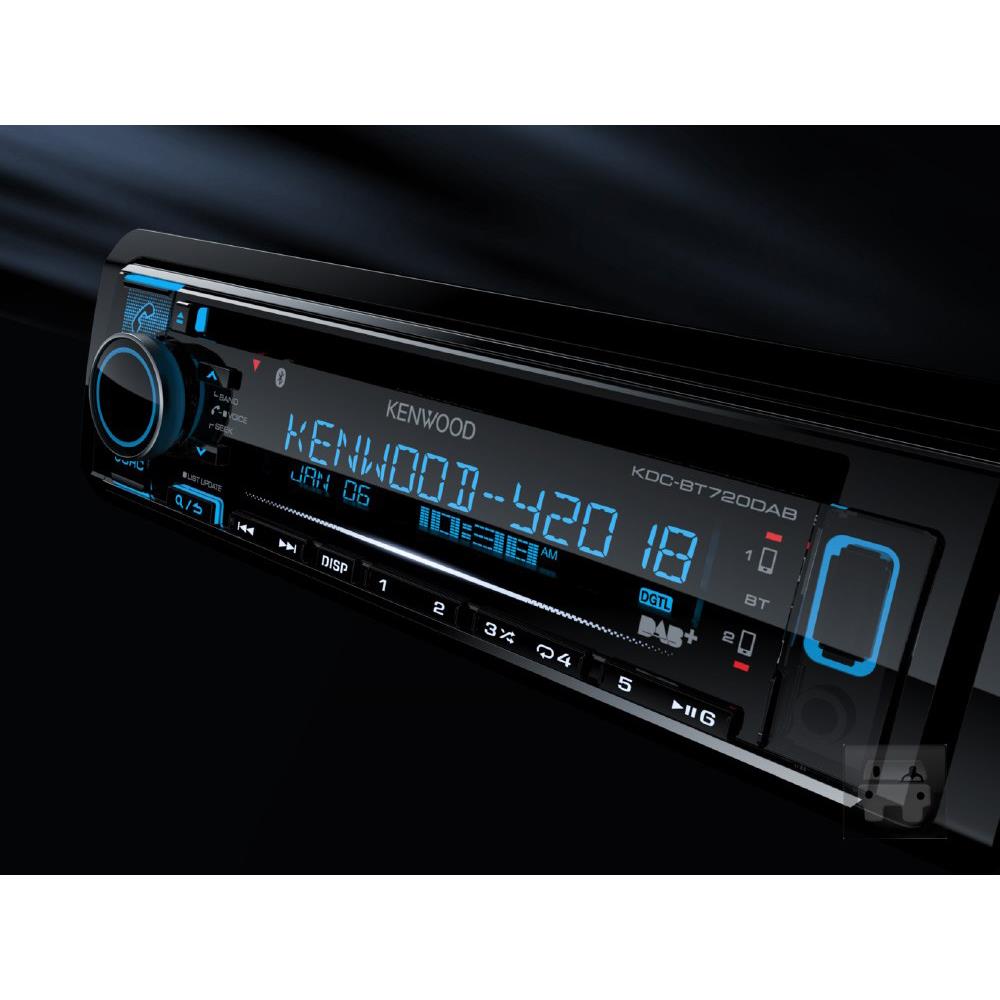 Kenwood KDCX7200DAB CD, DAB+, BT, USB, 3 linje ut