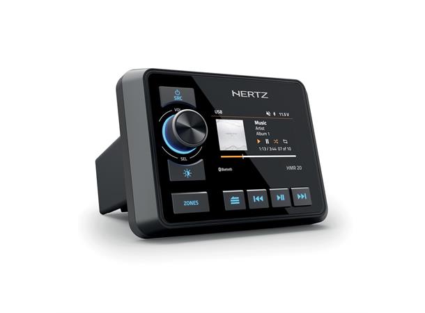 Hertz HMR20 DAB marineradio Vanntett, 4x50W, BT, 3" skjerm