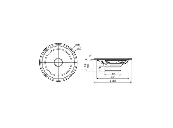 Focal ISU 200 høyttalersett 8", 80W RMS, Integration-serie 