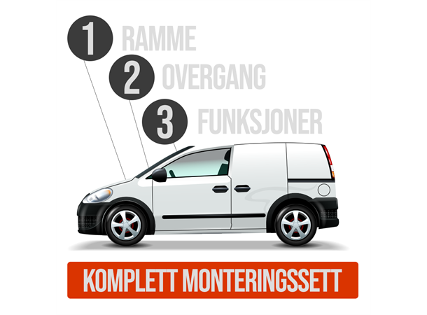 Komplett mont.sett for bilradio VW Scirocco 2009-2015 u/aktivt lydsystem
