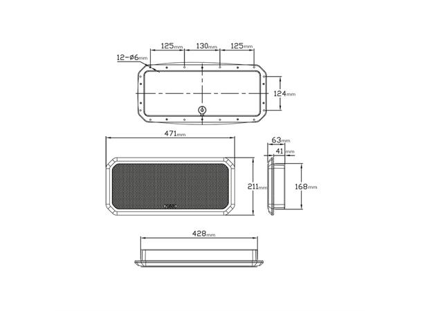 Fusion Sound Panel RV-FS402 Sort Alt-i-ett høyttaler. Sort 