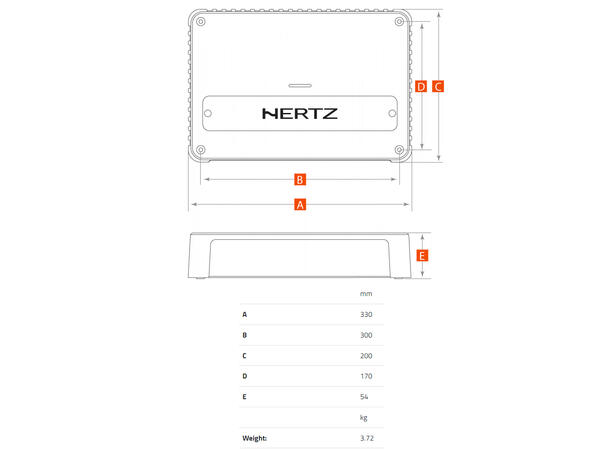 Hertz Venezia V5 5-kanals forsterker Marine, 4x220+780W RMS, 2 Ohm