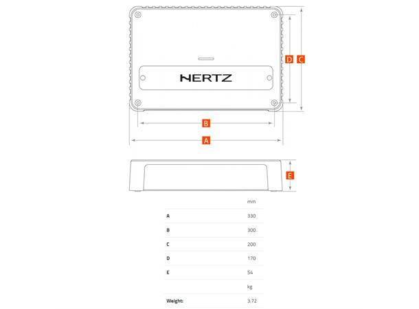 Hertz Venezia V5 5-kanals forsterker Marine, 4x220+780W RMS, 2 Ohm 