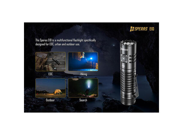 SPERAS E10 Lommelykt 1300 Lumen, 175 meter kastelengde 