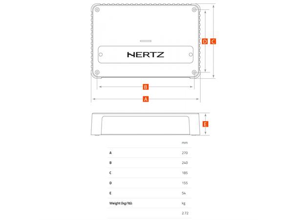 Hertz Venezia V1 monoforsterker Marine, 1260W RMS, 1 Ohm 