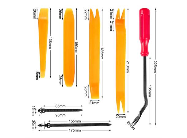 Sett med 925 klips for bilinteriør Interiørmonteringssett med verktøy 
