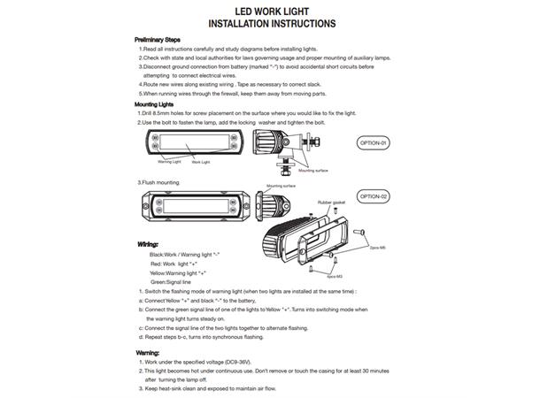 BRT Dual Slim 30 LED m/varsellys 3400 lumen, Ryggelys/varsellys 