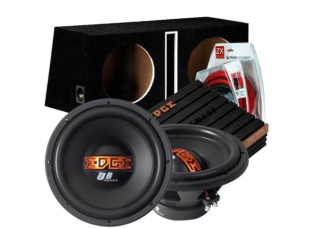 Edge EDB12 Basspakke 2x12", forsterker, kasse, kabelsett