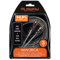 Musway RCA signalkabel, 3 meter 3 Meter. Dobbelskjermet. OFC