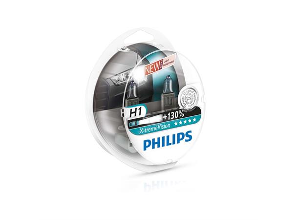 Philips X-tremeVision H1 2 pk, 130%, 12V