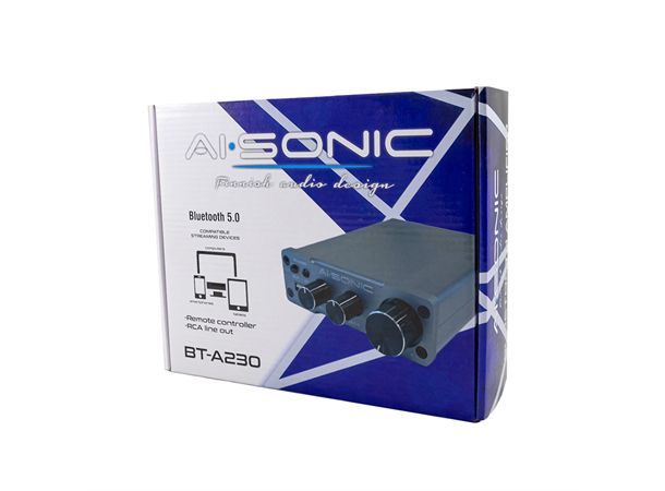 AI-Sonic BT-A230 230V Bluetooth forst. For garasje, hytte osv, 230V, 12/24V DC 