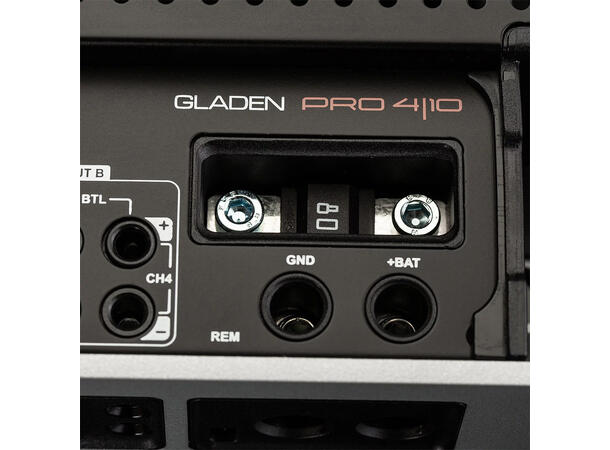 Mosconi PRO 4|10. 4-kanals forsterker 4x160 Watt i 2 Ohm, Klasse AB 