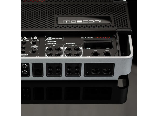 Mosconi PRO 4|10. 4-kanals forsterker 4x160 Watt i 2 Ohm, Klasse AB 