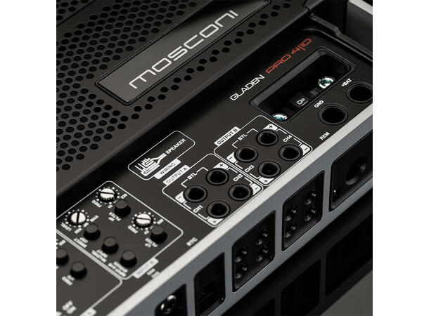 Mosconi PRO 4|10. 4-kanals forsterker 4x160 Watt i 2 Ohm, Klasse AB 