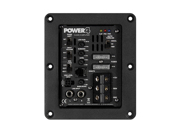 Musway POWER4 monoforsterker Terminalforsterker, 460W RMS i 4 Ohm 