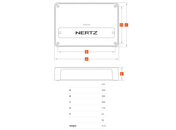Hertz Venezia V6. 6-kanals forsterker Marine, 6x290W RMS, 2 Ohm, 24 Volt