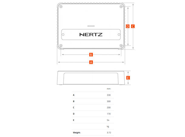 Hertz Venezia V6 6-kanals forsterker Marine, 6x290W RMS, 2 Ohm 