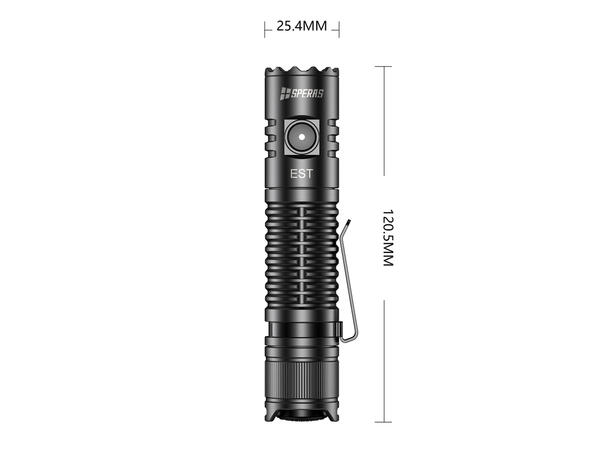 SPERAS EST Lommelykt 1900 Lumen, 211 meter kastelengde 