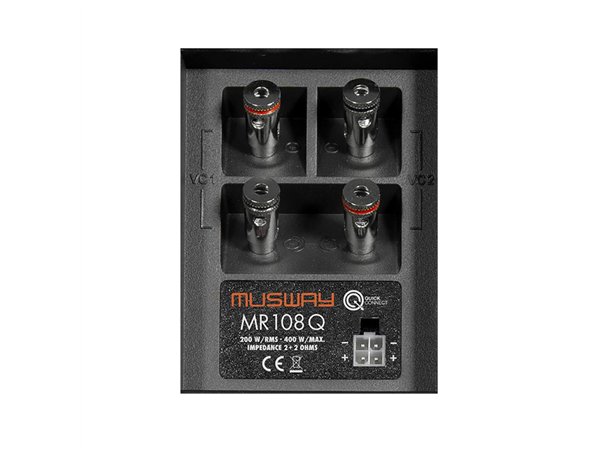 Musway MR108Q 8" subwoofer i kasse 200W RMS, 2x2 Ohm