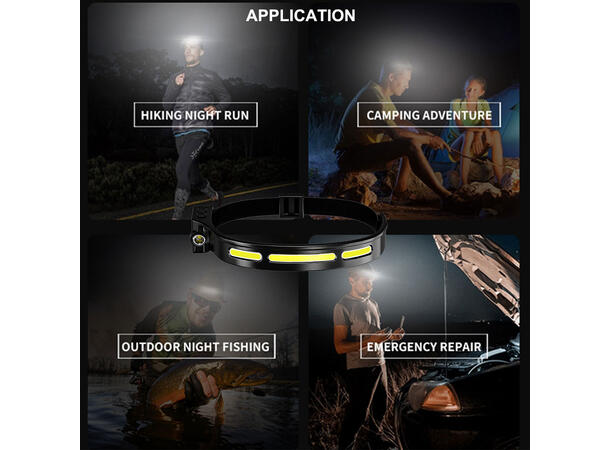 SPERAS B47L1 hodelykt 500 Lumen, 130 meter kastelengde 