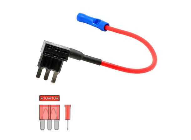 Ampire Tenningskabel med sikring Micro3 sikring 
