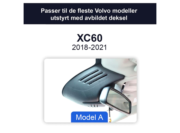 FITCAMX Integrert 4K Dashcam (foran+bak) Volvo XC60 (2014 - 2017)
