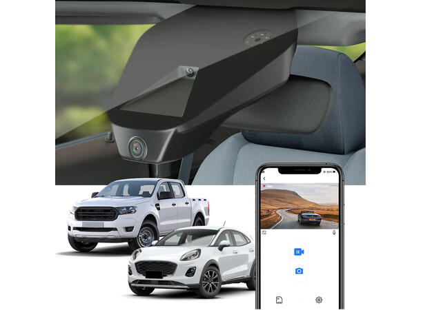 FITCAMX Integrert Plug & Play 4K Dashcam Ford Ranger/Puma (2019 ->) 