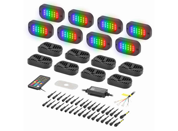Heise HE-CHASE-K8 Rocklight LED-kit Rocklight LED-kit, RGB, 8 stk 