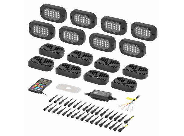 Heise HE-CHASE-K8 Rocklight LED-kit Rocklight LED-kit, RGB, 8 stk 