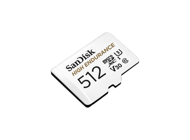 Sandisk High Endurance microSDHC 512GB Class10, høy ytelse, egnet for dashcam 