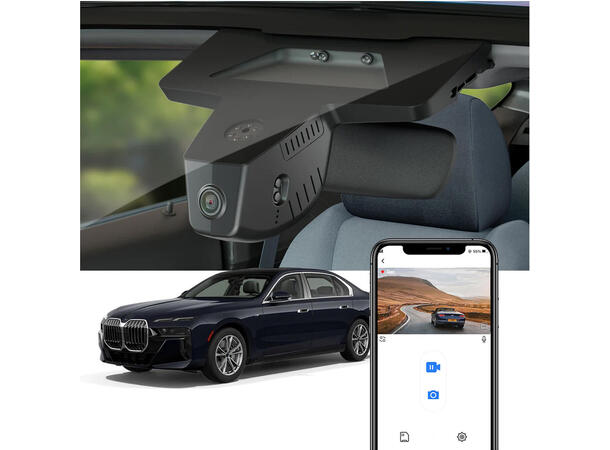 FITCAMX Integrert 4K Dashcam (foran+bak) BMW i7 (2023 -->) "3818" 