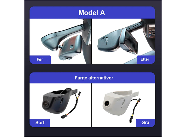 FITCAMX Integrert Plug & Play 4K Dashcam VW/Skoda (2015 ->) "Model A" Grå
