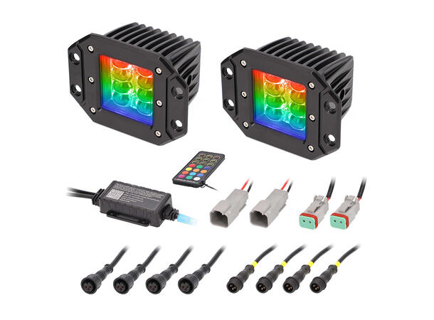 Heise HE-CHASE-FCLKT arbeidslys LED, 2860 lumen, RGB, 2stk 