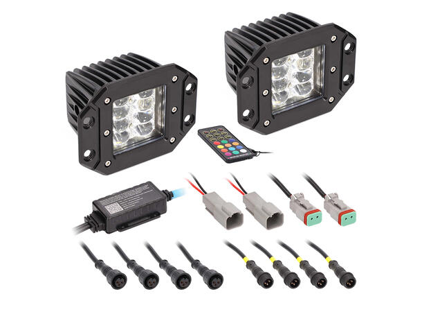 Heise HE-CHASE-FCLKT arbeidslys LED, 2860 lumen, RGB, 2stk 