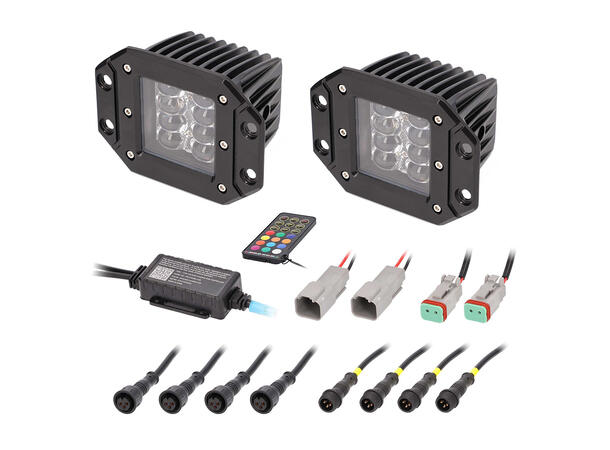 Heise HE-CHASE-FCLKT arbeidslys LED, 2860 lumen, RGB, 2stk 