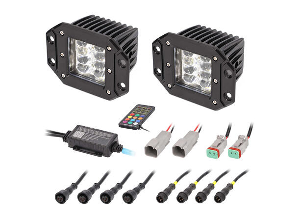 Heise HE-CHASE-FCLKT arbeidslys LED, 2860 lumen, RGB, 2stk 