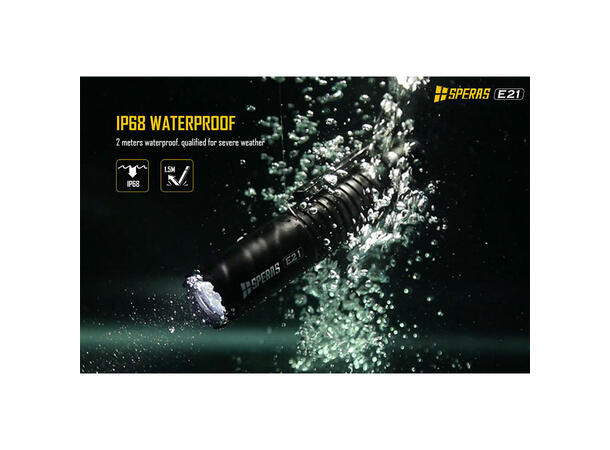 SPERAS E21 Lommelykt titanium 2000 Lumen, 322 meter kastelengde 