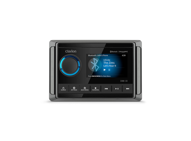 Clarion CMM-30 Marine hovedenhet 4X25W RMS, NMEA 2000, Bluetooth audio 