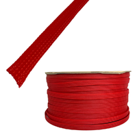 Flettet kabelstrømpe - pris per meter 35-50 mm2, Rød