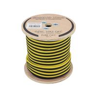 Ground Zero høyttalerkabel 10mm2 OFC-kabel, sort/gul
