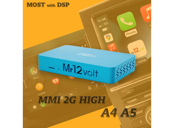 Mr12volt Trådløs CarPlay/Android Auto Audi A4/A5 med MMI 2G High, DSP