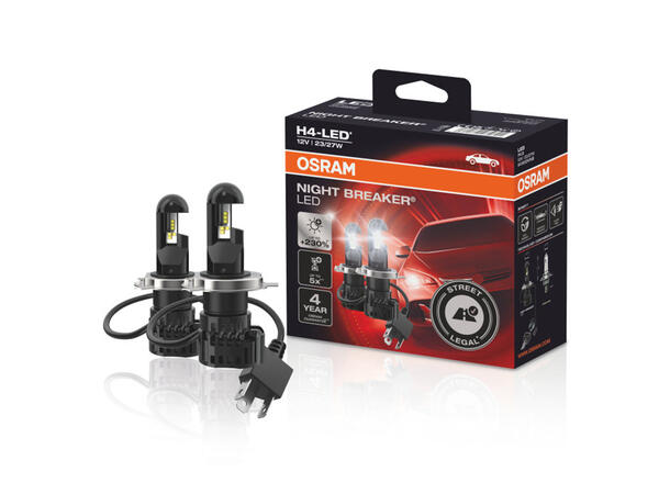 Osram Night Breaker H4 LED LED, H4, Godkjent LED pære, 2stk 