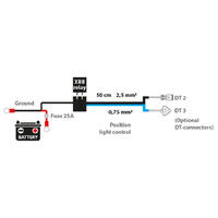 Autoline XBB kabelsett DT2/DT3 kontakt, 2,5mm², 25A sikring