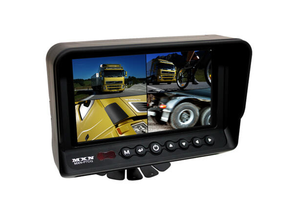 MXN P7DQ 7" Quad 4 kanals monitor Vanntett, 12/24V, opptil 4 kamera